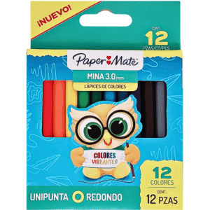 COLOR PAPER MATE 3MM ECONOMICO * 12 CORTO